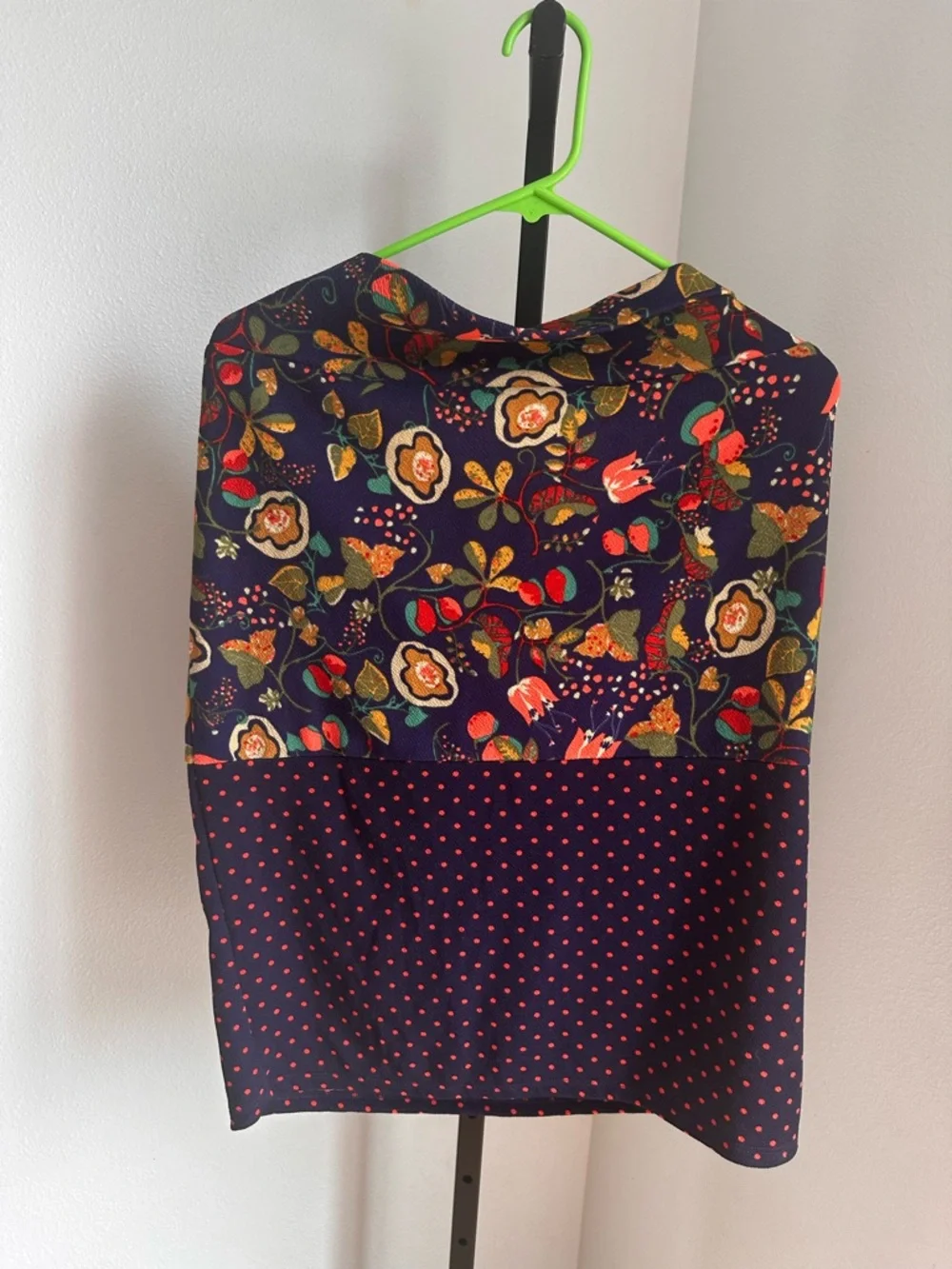 Lularoe Navy Floral and Polka Dot Pencil Skirt 2X